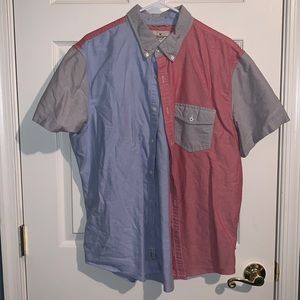 Color Block button down